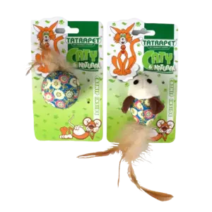 585,67 Cat Toy Fabric Ball W/Feather